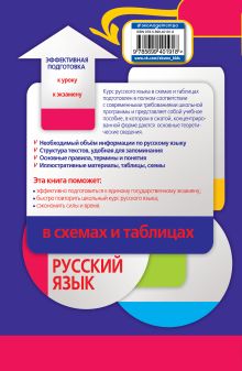 Обложка сзади Русский язык в схемах и таблицах Н. Н. Борисов