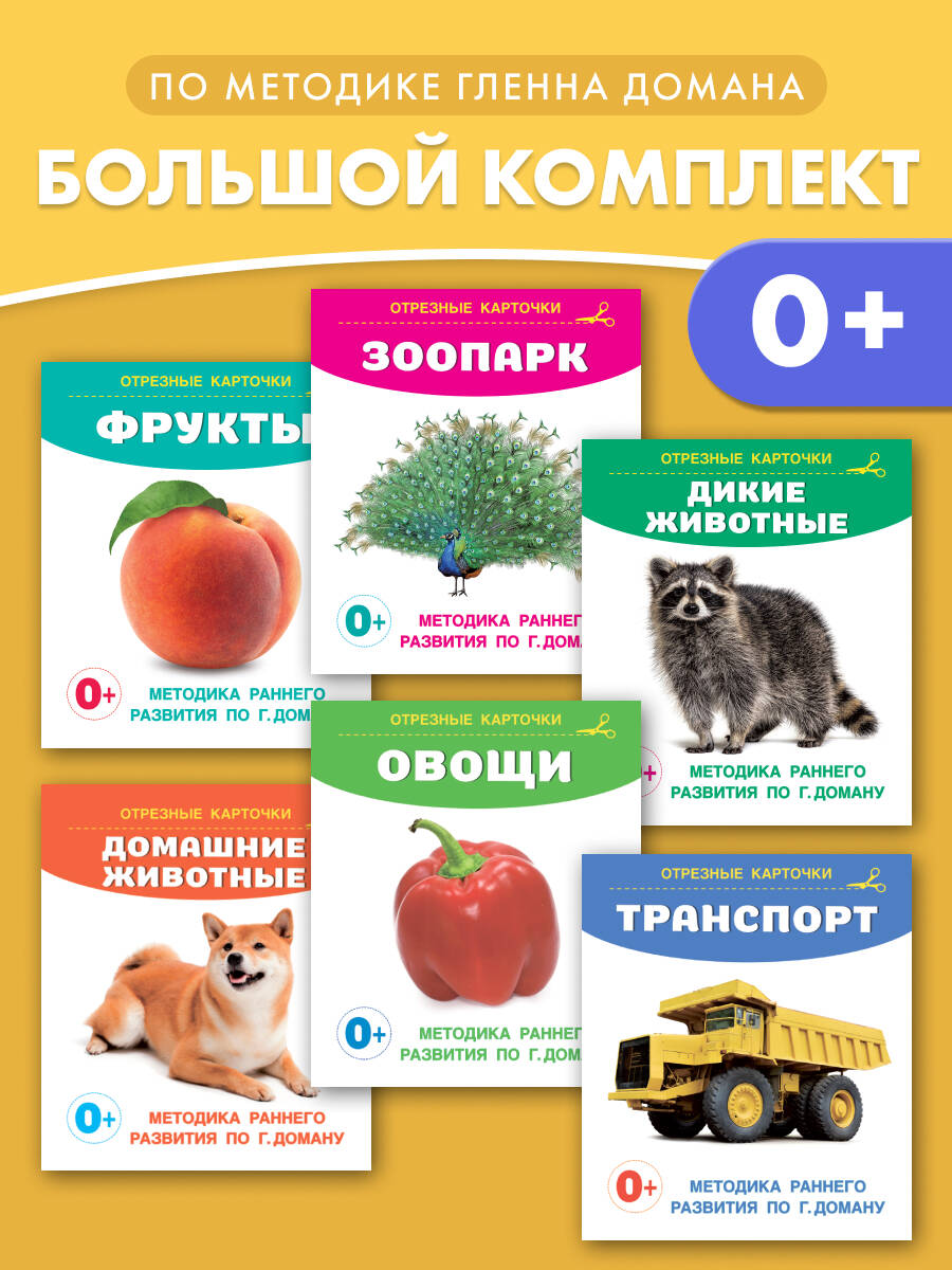 Развивающие карточки Домана для малышей комплект из 6 книг