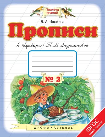 Прописи к «Букварю» Т.М.Андриановой. 1 класс. Тетрадь № 2 Прописи к «Букварю» Т.М.Андриановой. 1 класс. Тетрадь № 2 Илюхина В.А.