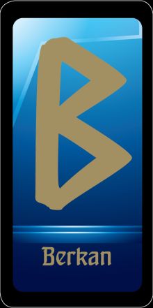 Руна “Berkan - защита и стабильность семейного очага” (цветная)