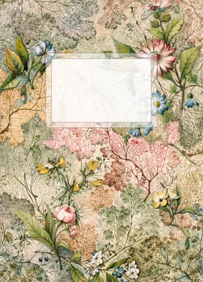 Обложка Блокнот A6. Цветы в орнаменте 