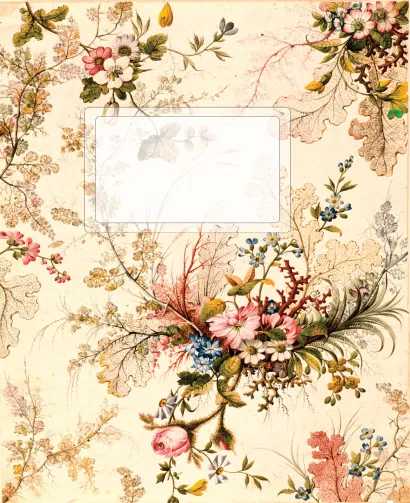 Обложка Тетрадь без разлиновки. Винтажные цветы 