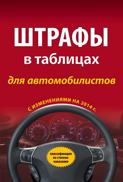 Обложка Штрафы в таблицах для автомобилистов с изм. на 2014 г. (классификация по степени наказания) 