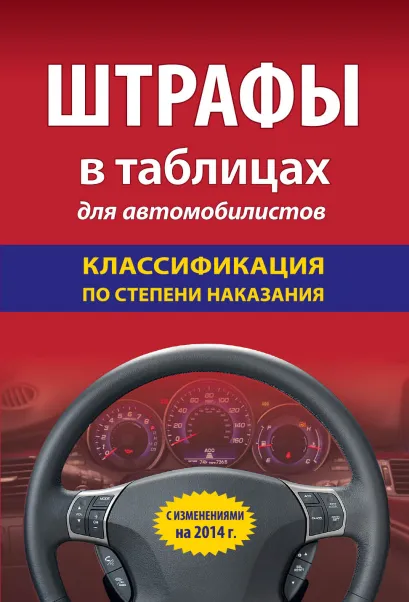 Обложка Штрафы в таблицах для автомобилистов с изм. на 2014 (классификация по степени наказания) 