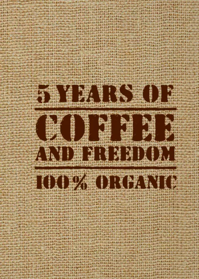 Обложка 5 YEARS OF COFFEE AND FREEDOM (мешковина) 