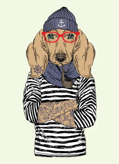 Обложка Блокнот для записей "Пес в тельняшке" (А6)