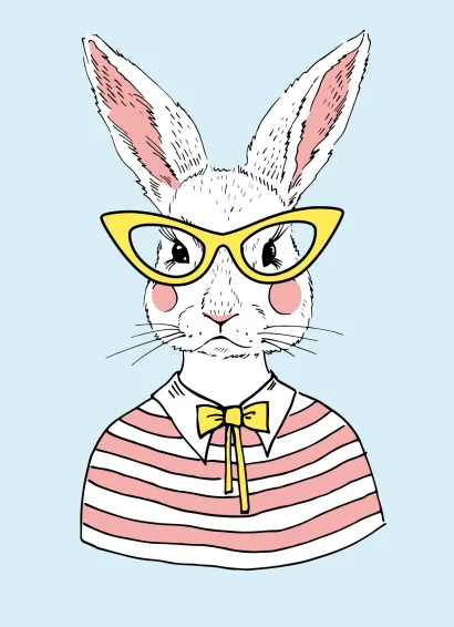 Обложка Блокнот для записей "Розовый кролик" (А6)