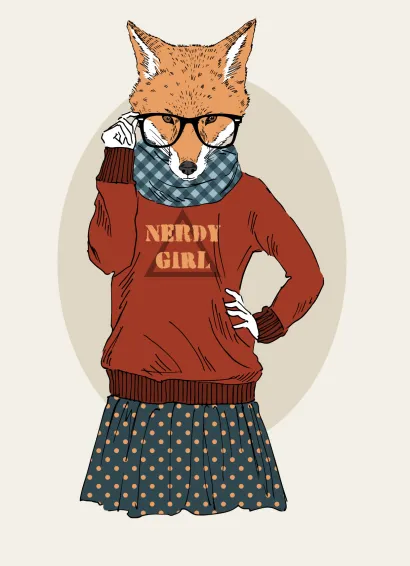 Обложка Блокнот для записей "Лисица-ученица" (А6)