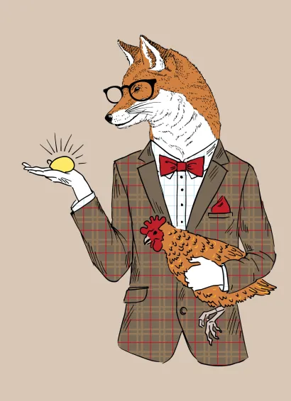 Обложка Блокнот для записей "Лис в твидовом пиджаке" (А6)