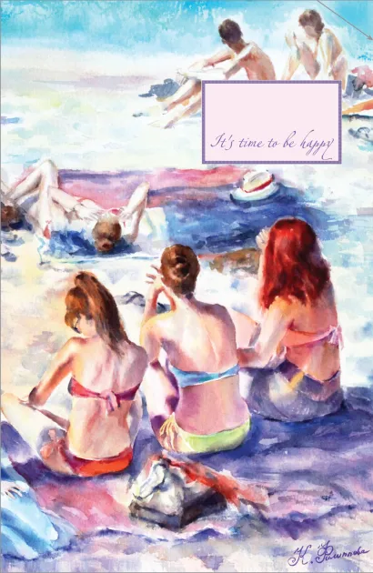 Обложка Блокнот. Француженки на пляже 