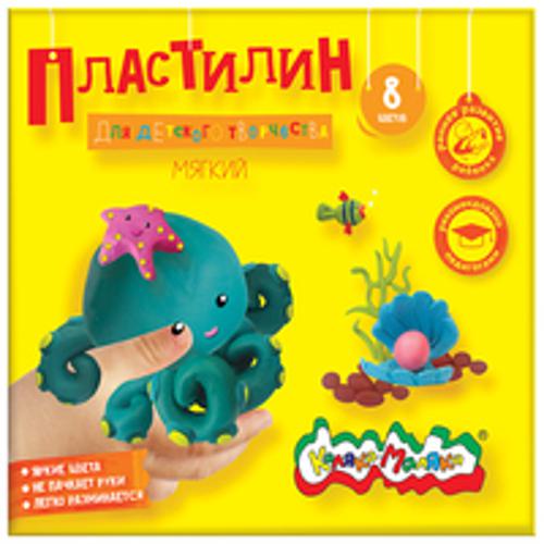 Пластилин Каляка-Маляка для детского творчества 8 цв. 120,00 г стек