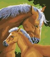 Живопись на холсте. Размер 30*40 см.. Лошадь и жеребенок (207-CE ) Живопись на холсте. Размер 30*40 см.. Лошадь и жеребенок (207-CE )