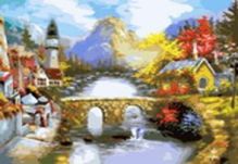- Живопись на холсте.Размер 40*50 см.. Мост через реку (501-CG ) обложка книги - Живопись на холсте.Размер 40*50 см.. Мост через реку (501-CG ) обложка книги