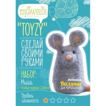 Набор TOYZY "Мышь" начальный - техника валяние Набор TOYZY "Мышь" начальный - техника валяние
