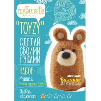 Набор TOYZY "Мишка" начальный - техника валяние Набор TOYZY "Мишка" начальный - техника валяние