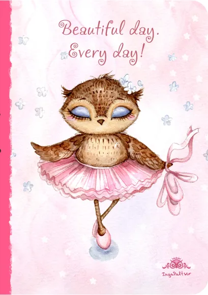 Обложка Блокнот. Сова-балерина (интерактивный блок) 