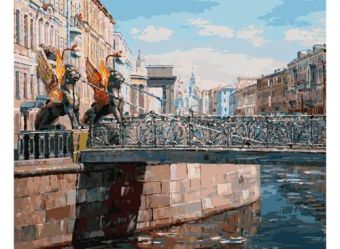 Живопись на холсте 40*50 см. Грифоны Банковского моста (038-AB) Живопись на холсте 40*50 см. Грифоны Банковского моста (038-AB)