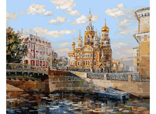Живопись на холсте 40*50 см. Вид со стороны Мойки на Спас-на-крови (054-AB) Живопись на холсте 40*50 см. Вид со стороны Мойки на Спас-на-крови (054-AB)