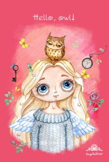 Блокнот. Ангел. Hello, owl!