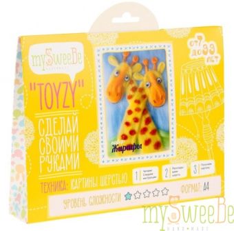 Набор TOYZY "Жирафы" - картина из шерсти Набор TOYZY "Жирафы" - картина из шерсти