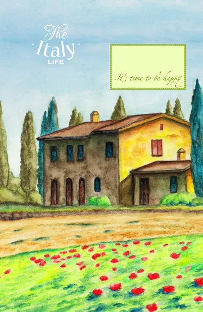 Обложка Блокнот. Домик в Италии (А5) 