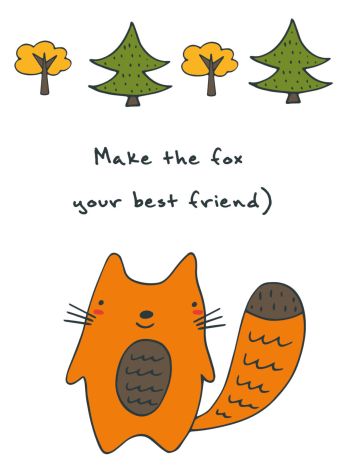 Блокнот для записей "Make the fox your best friend" (А6) Блокнот для записей "Make the fox your best friend" (А6)