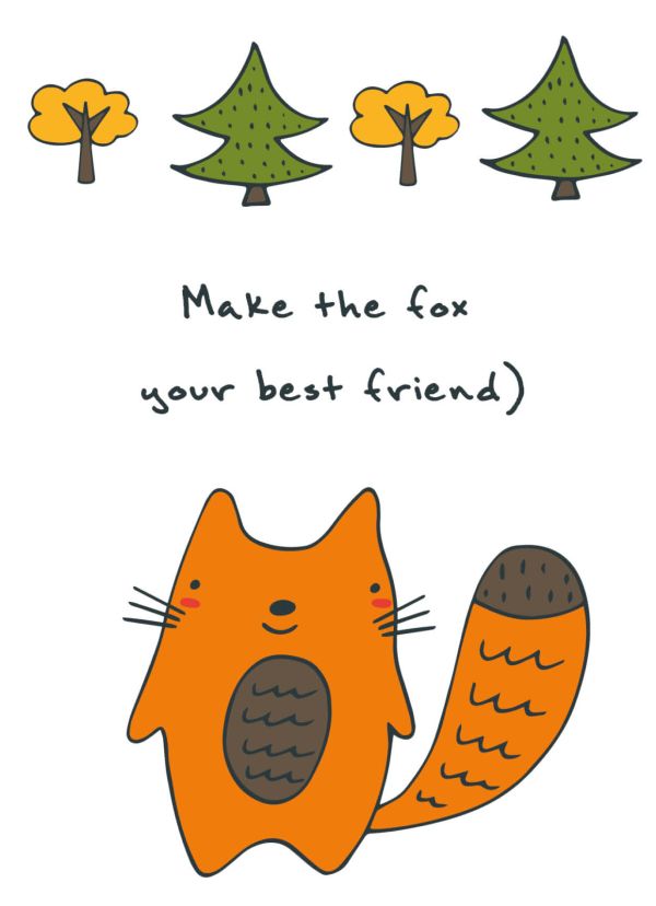 Блокнот для записей "Make the fox your best friend" (А6) Блокнот для записей "Make the fox your best friend" (А6)