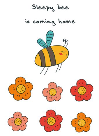Блокнот для записей "Sleepy bee is coming home" (А6) Блокнот для записей "Sleepy bee is coming home" (А6)
