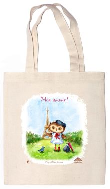 Сумка. Сова. Mon amour! (35х39см, ручки 53см)