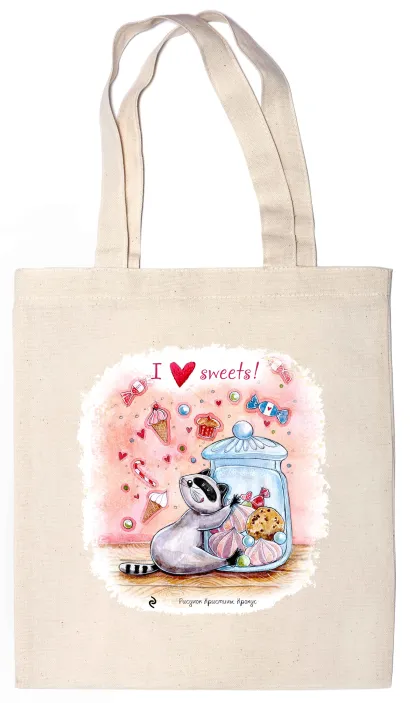 Обложка Сумка. I love sweets (35х39см, ручки 53см) 