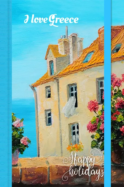 Обложка Блокнот. Остров Крит (на резинке) 