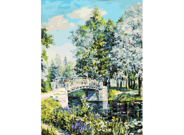 Живопись на холсте 30*40 см. Мостик в парке (095-AS) Живопись на холсте 30*40 см. Мостик в парке (095-AS)