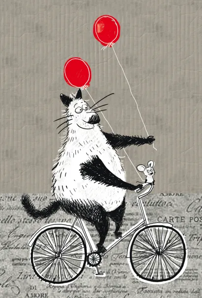 Обложка Блокнот mini. Блокнот, поднимающий настроение (на велосипеде) 