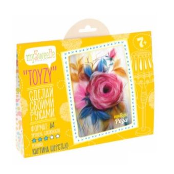 НАБОР TOYZY ''РОЗА'' - КАРТИНА ШЕРСТЬЮ, ФОРМАТ А4 НАБОР TOYZY ''РОЗА'' - КАРТИНА ШЕРСТЬЮ, ФОРМАТ А4