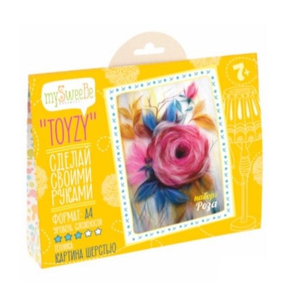 НАБОР TOYZY ''РОЗА'' - КАРТИНА ШЕРСТЬЮ, ФОРМАТ А4 НАБОР TOYZY ''РОЗА'' - КАРТИНА ШЕРСТЬЮ, ФОРМАТ А4