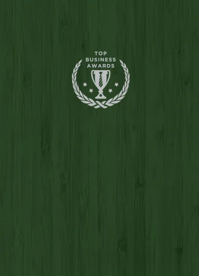 Обложка Блокнот Top Business Awards - нелинованный (зеленое дерево, желтые страницы) 