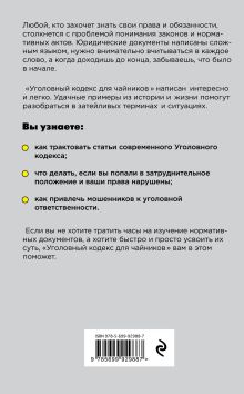 Обложка сзади Комплект: "Гражданский и Уголовный кодекс для чайников". Обязательный набор юриста