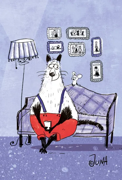 Обложка Блокнот mini. Блокнот, поднимающий настроение (на диване) 