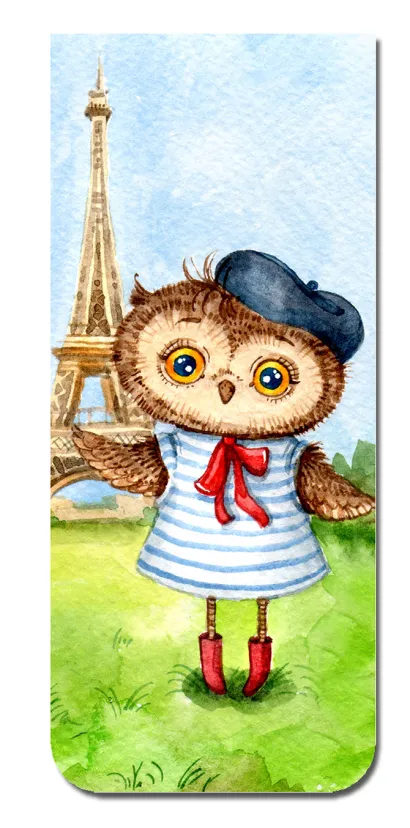 Обложка Магнитная закладка. Сова в Париже (большая закладка) 