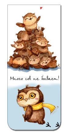 Магнитная закладка. Много сов не бывает (большая закладка)