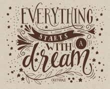Обложка Everything starts with a dream. Скетчбук (230х180мм, офсет 160 гр., 40 страниц, евроспираль) 