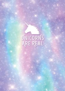 Обложка Тетрадь для записей. Unicorns are real, 150х210мм, мягкая обложка, 48 л., клетка-стандарт 