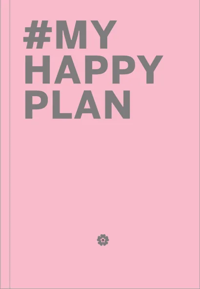 Обложка My Happy Plan (Пудровый) (большой формат 165х240, лента ляссе, серебряная резинка) 