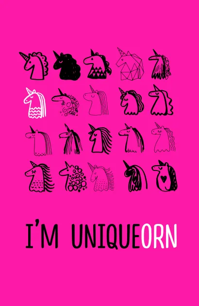 Обложка Блокнот. Единороги (я уникальный_розовый) 