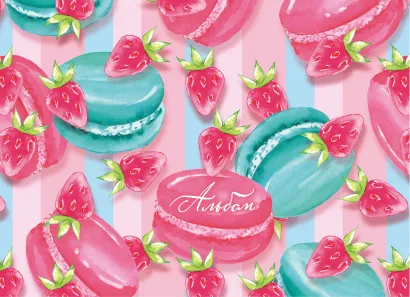 Обложка Макаруны. Альбом для рисования (формат А4, офсет 160 гр., 50 страниц, евроспираль) 