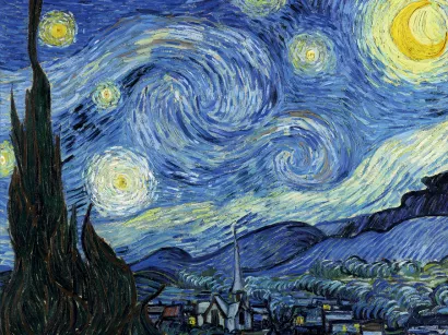 Обложка Кардхолдер, Винсент Ван Гог Звездная ночь (вертикальный, с двумя карманами)