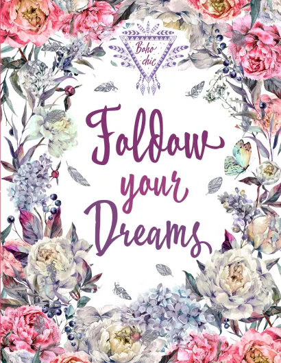 Обложка Блокнот. Бохо-шик (цветы)