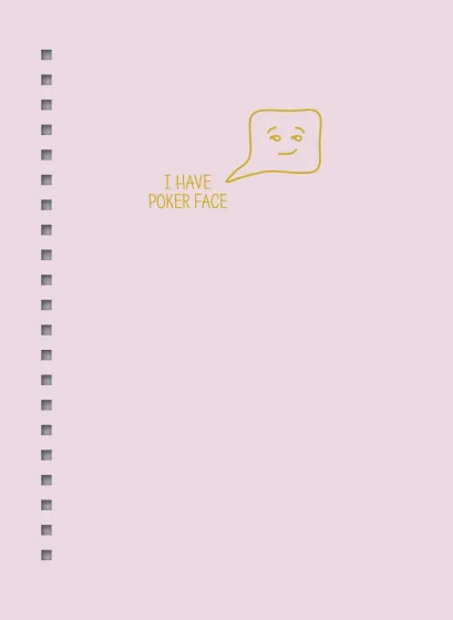 Обложка Ежедневник Poker face (пыльно-розовый). А5, твердый переплет на навивке, золотая матовая фольга, 224 стр.