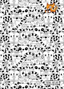 Тетрадь-раскраска животные. А5, 48 листов, клетка, накидка