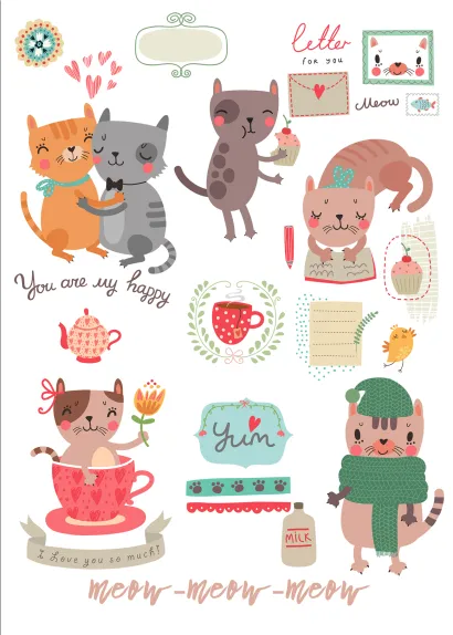 Обложка Cats. Тетрадь школьная в мягкой обложке, 48 л. 